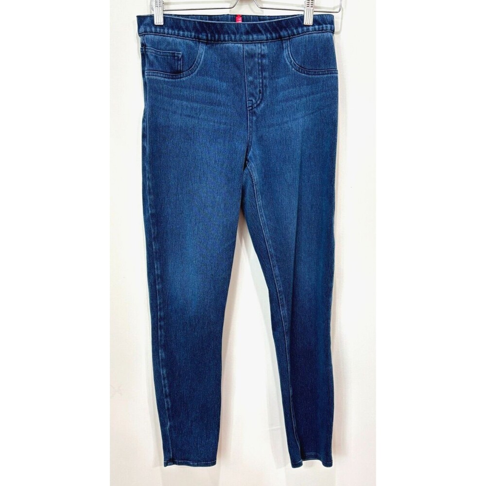 Spanx Jean-ish Jeggings Womens Large Blue Medium Wash Tapered Shapewear Stretch